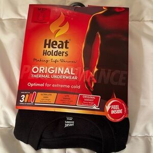 Heat Holders Men's Long Sleeve Crew Thermal Underwear Size M Extreme Cold Black